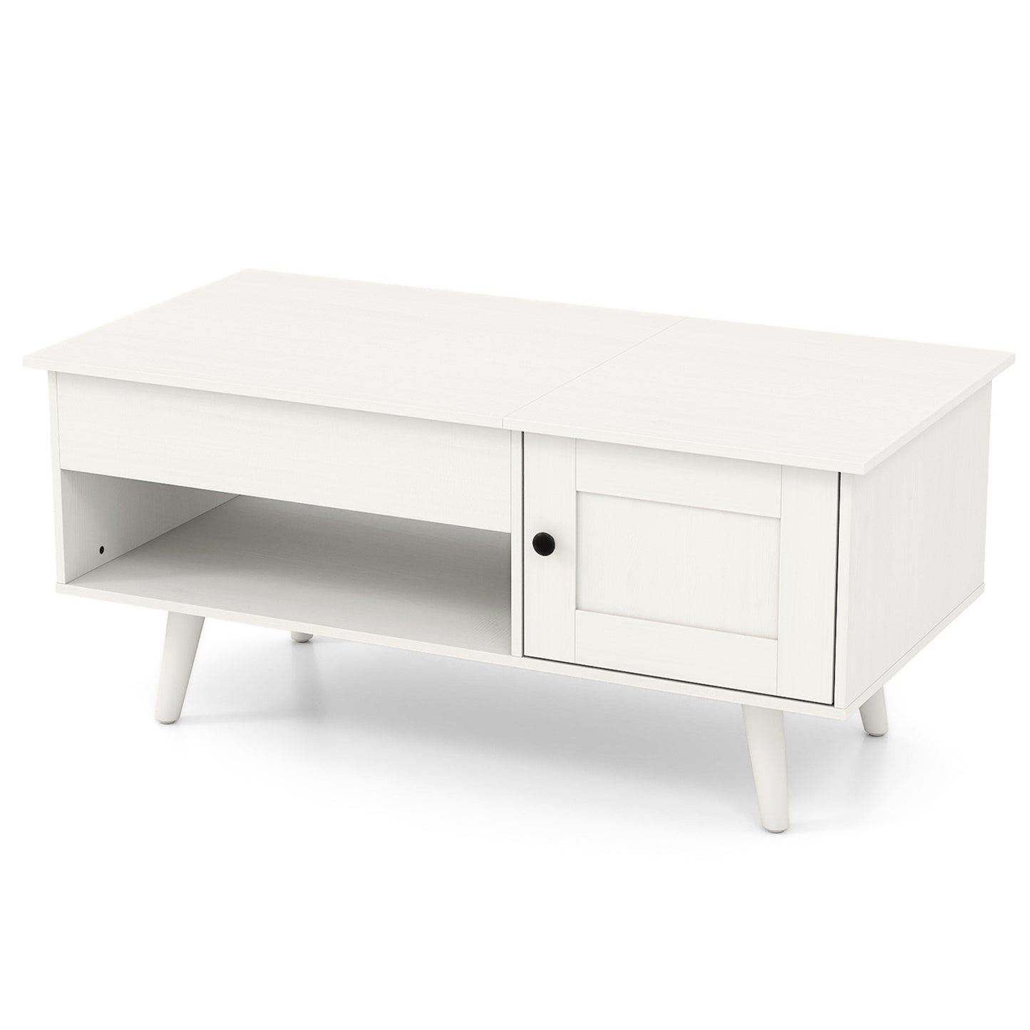 Lift Top Coffee Table with Storage Living Room Table with Hidden Compartment-White