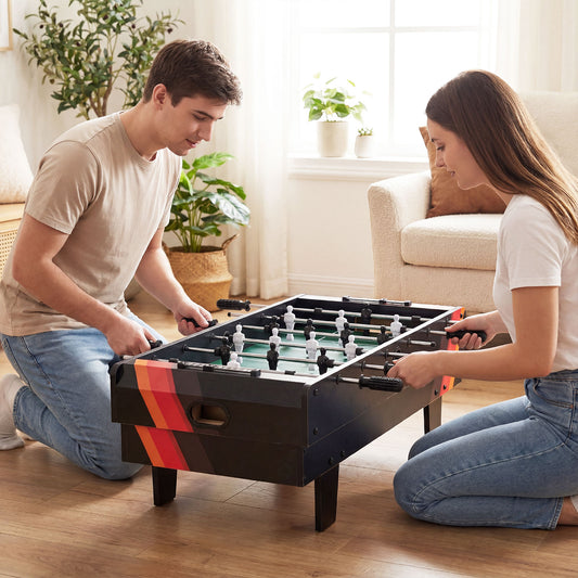 4 in 1 Combo Game Table Set Foosball Table with Billiards-Black
