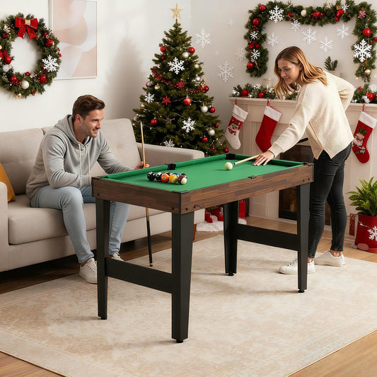 10-in-1 Combo Game Table Set Multi-Game Table with Foosball-Brown