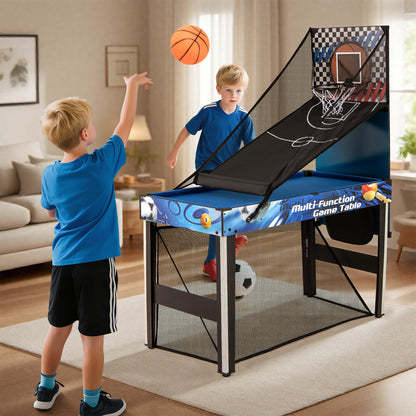 10-in-1 Combo Game Table Set Multi Game Table with Table Tennis-Blue