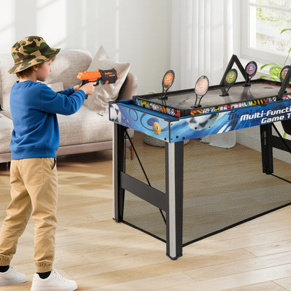 10-in-1 Combo Game Table Set Multi Game Table with Table Tennis-Blue