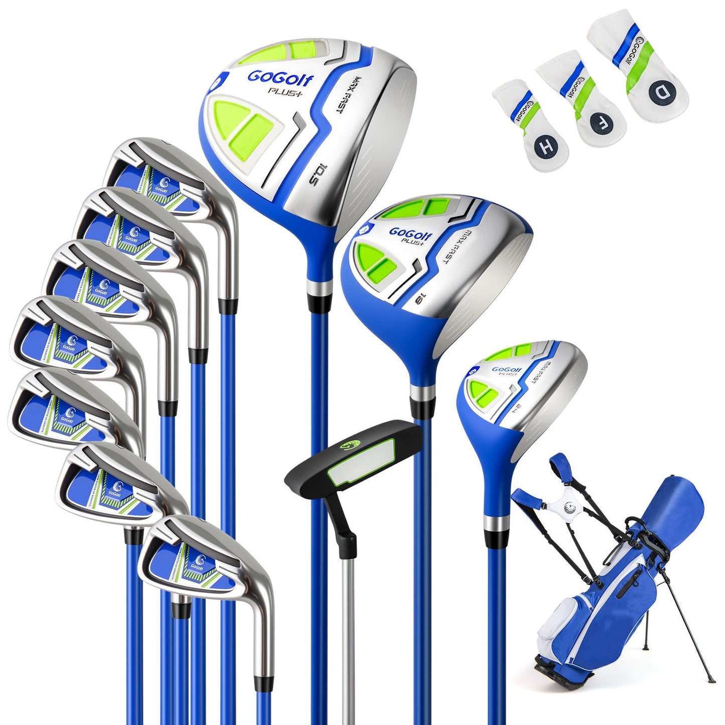 Men's Complete Golf Clubs and Bag Set Right Handed-Blue