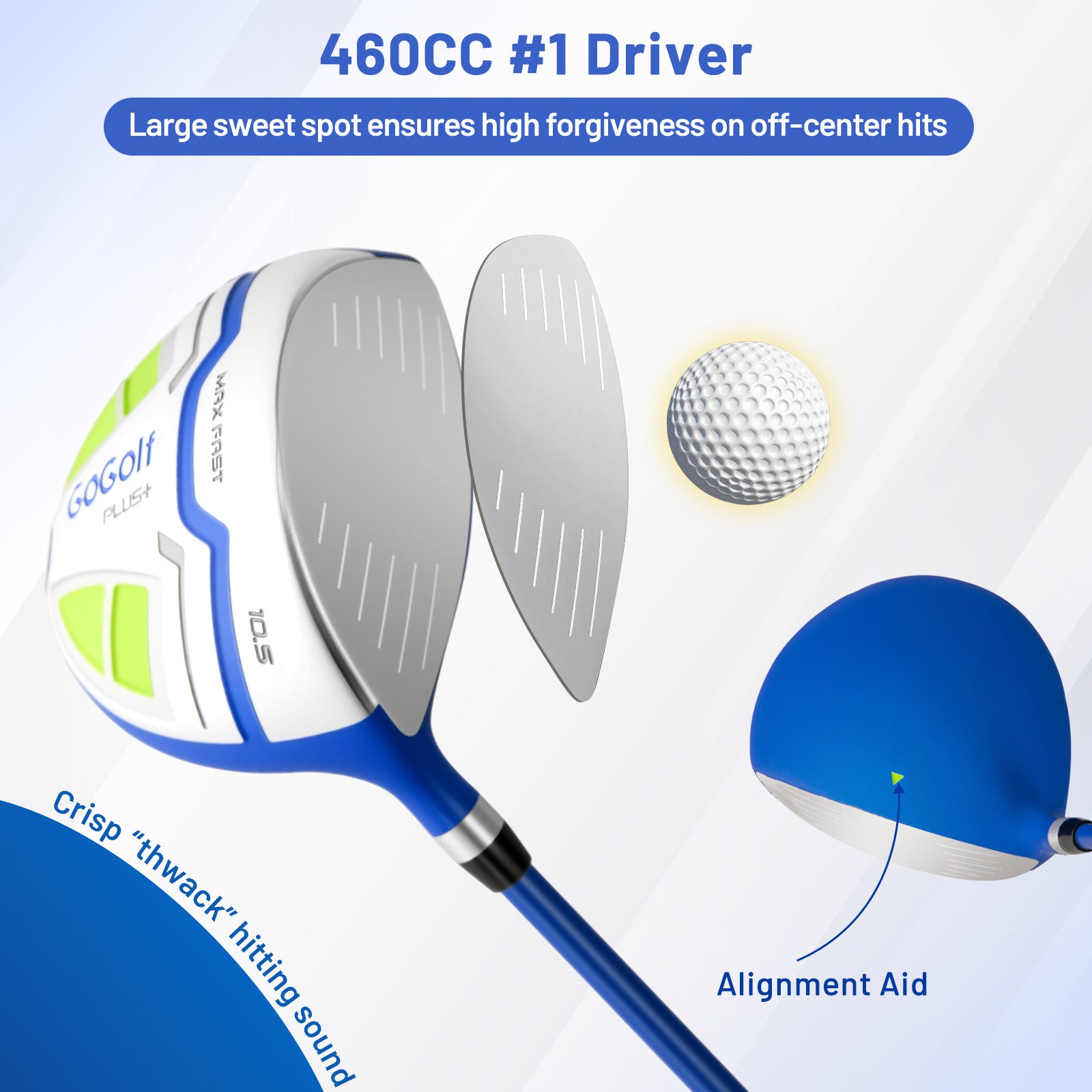 Men's Complete Golf Clubs and Bag Set Right Handed-Blue