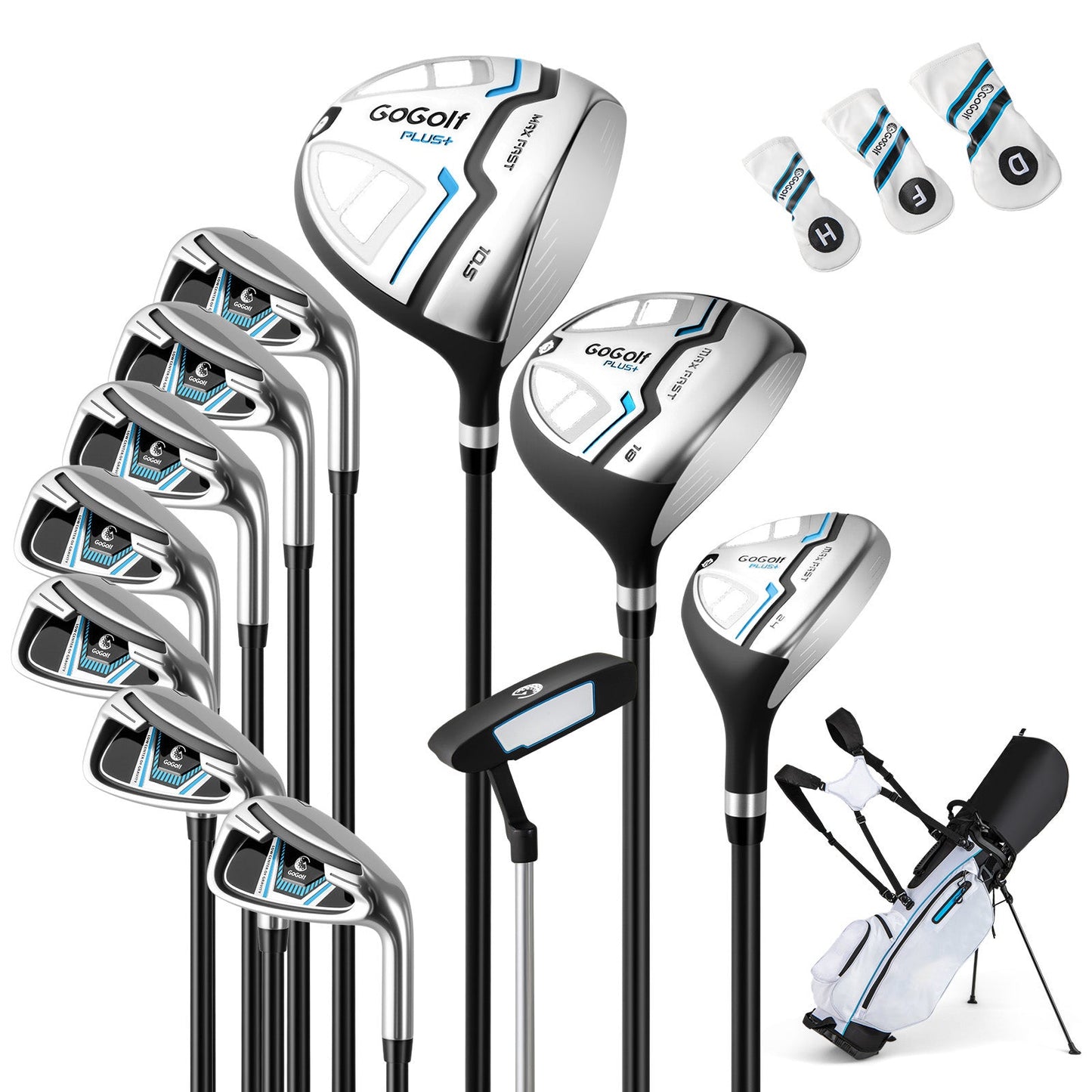 Men's Complete Golf Clubs and Bag Set Right Handed-White
