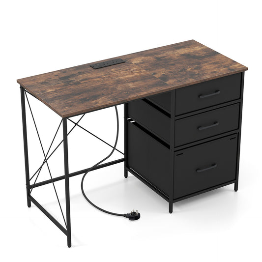 Computer Desk in Rustic Brown, image 2