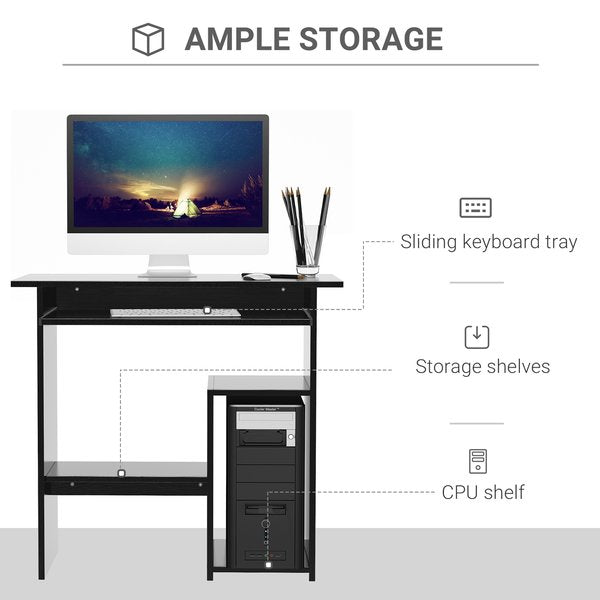 80Lx45Wx73.5H cm. Computer Desk, Particle Board-Black