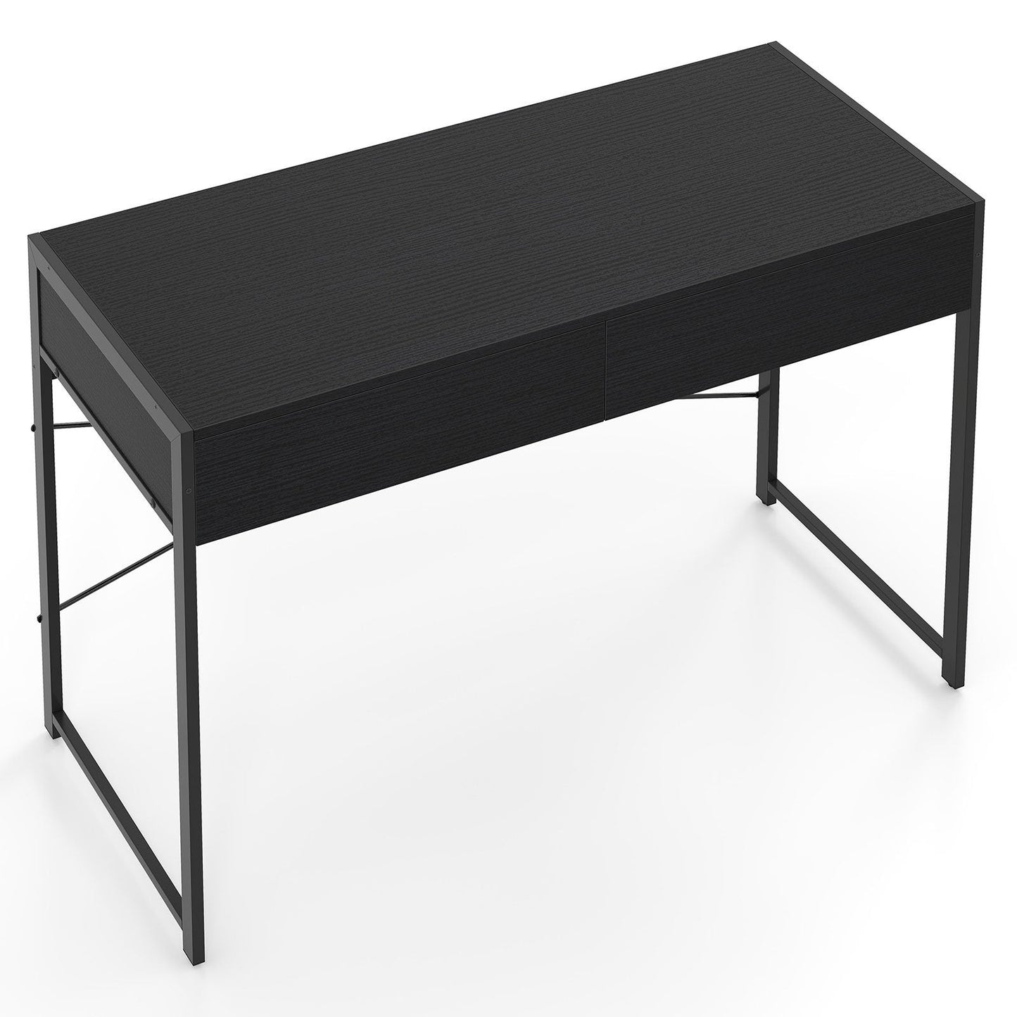 Computer Desk with 2 Drawers Vanity Table with Heavy-Duty Metal Frame-Black