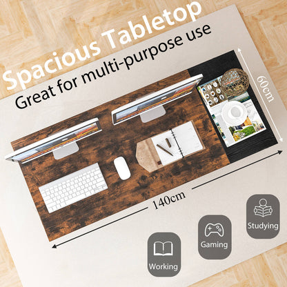 140cm Office Desk Computer Workstation with 2 Drawers and Hook-M