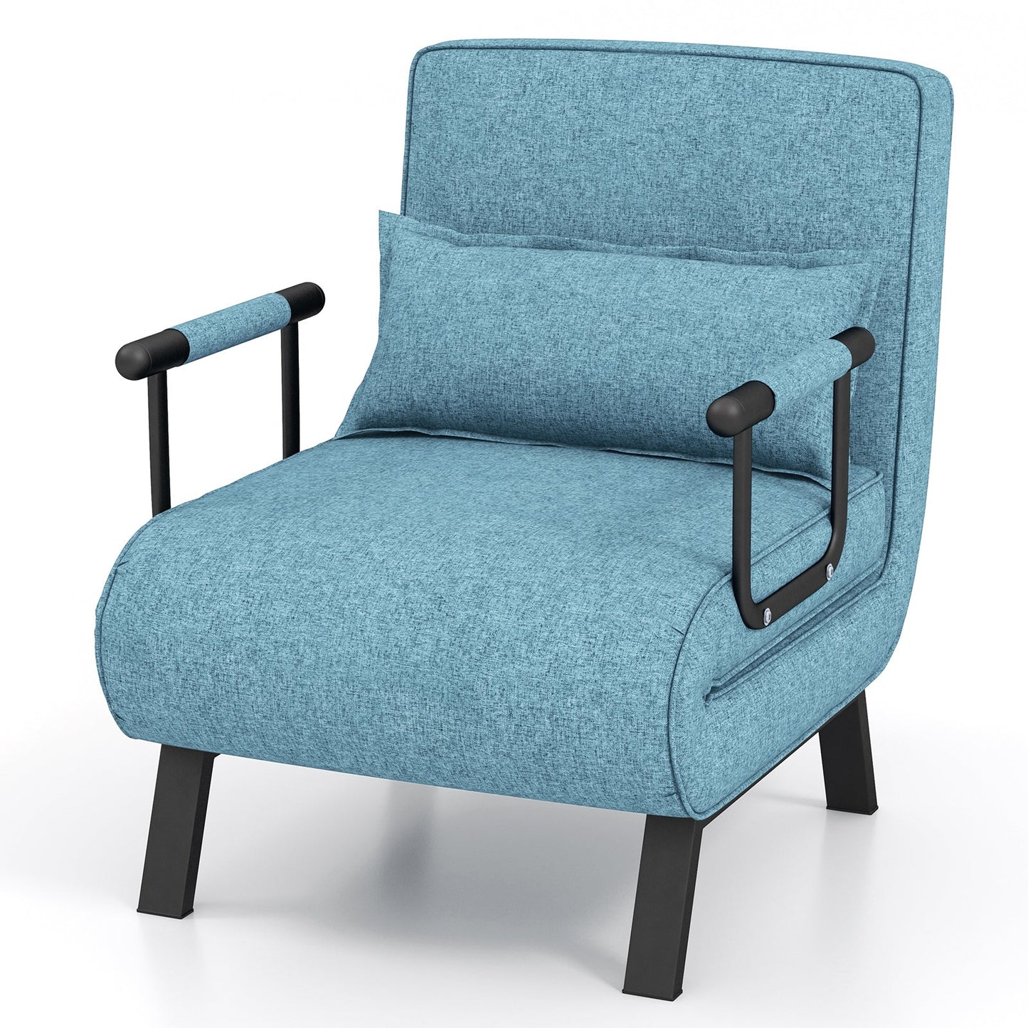 Convertible Sofa Bed 4-in-1 with 6-Position Adjustable Backrest-Lake Blue