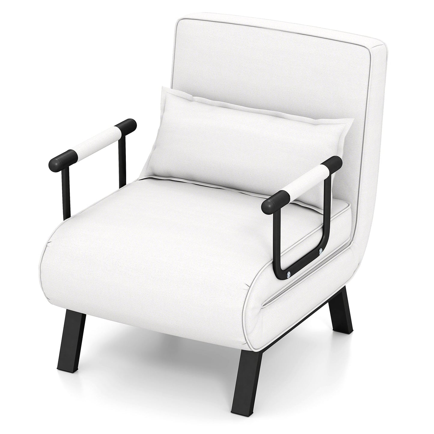 Convertible Sofa Bed 4-in-1 with 6-Position Adjustable Backrest-Beige