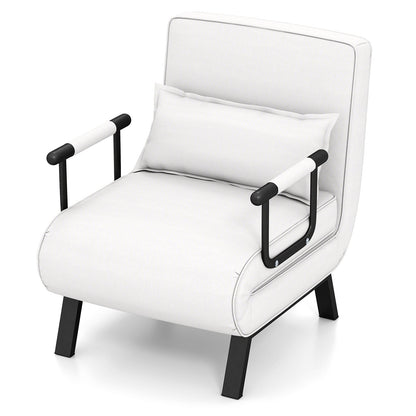 Convertible Sofa Bed 4-in-1 with 6-Position Adjustable Backrest-Beige