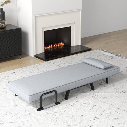 Convertible Sofa Bed 4-in-1 with 6-Position Adjustable Backrest-Light Grey