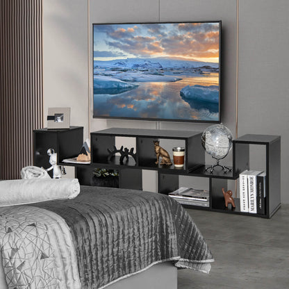 3 Pieces Convertible TV Stand for TVs up to 65 Inches-Black