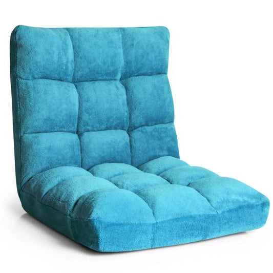 Floor chair with back support Coral velvet deck chair 105 x 56 x 15 cm Turquoise
