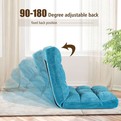 Floor chair with back support Coral velvet deck chair 105 x 56 x 15 cm Turquoise