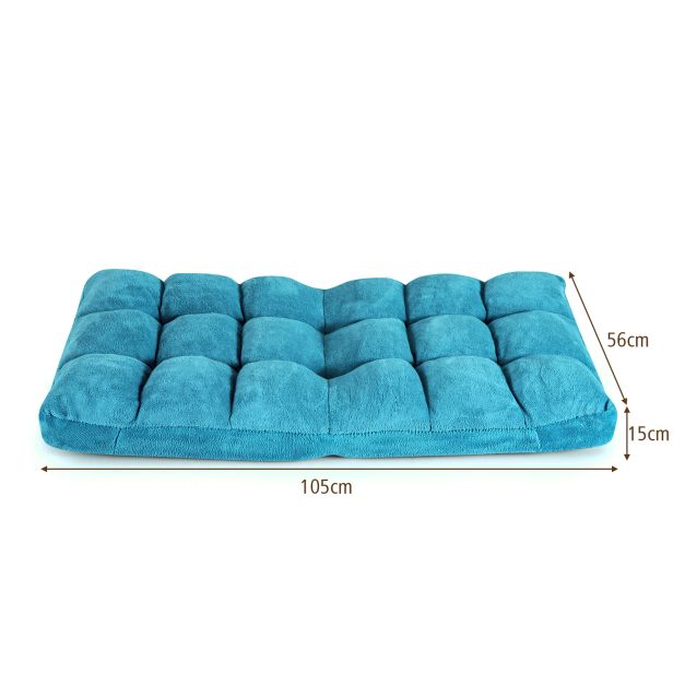 Floor chair with back support Coral velvet deck chair 105 x 56 x 15 cm Turquoise