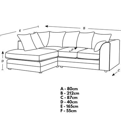 Arabia Crushed Velvet Corner Sofa Set