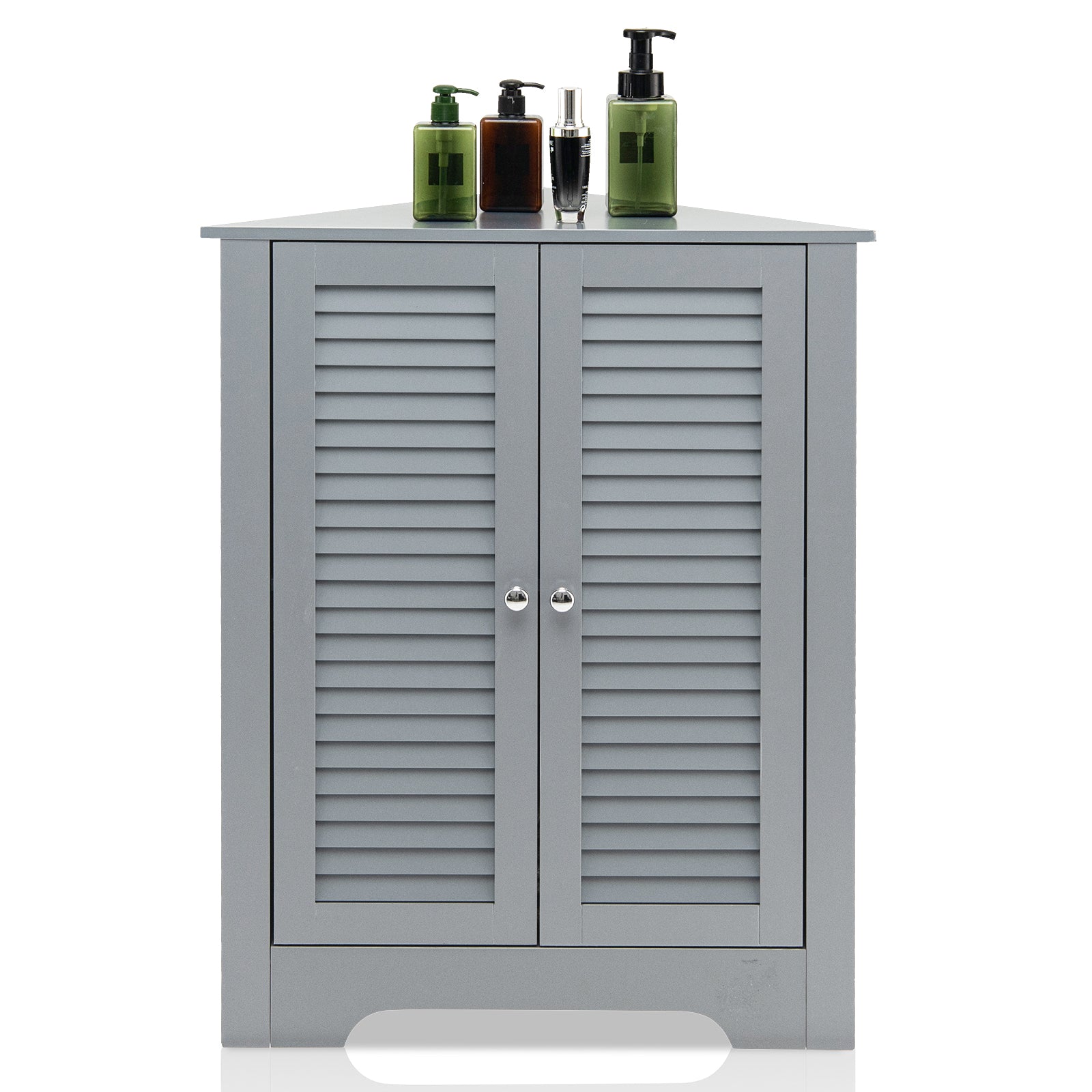 Corner Storage Cabinet Display Unit-Grey
