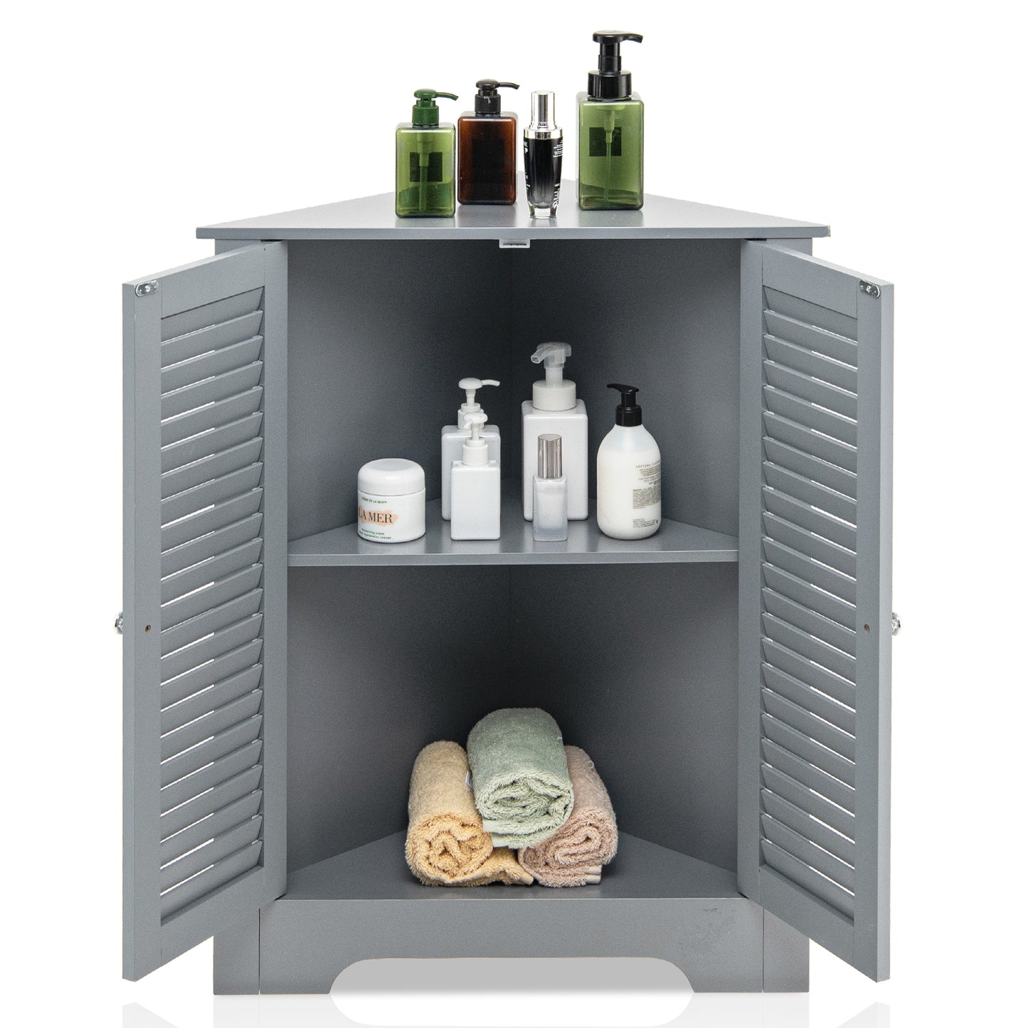 Corner Storage Cabinet Display Unit-Grey