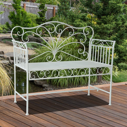 Outsunny Heavy-Duty Garden Bench-White