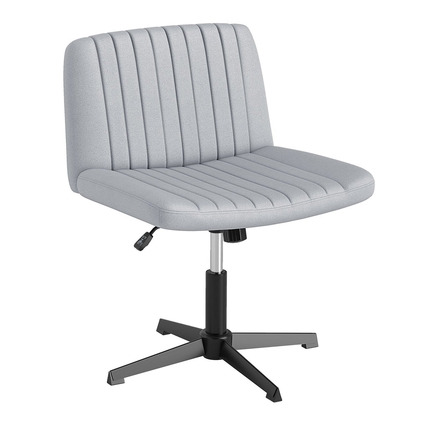 Criss Cross Chair No Wheels with Soft-Padded Wide Seat and Adjustable Height-Grey