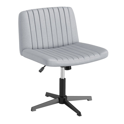 Criss Cross Chair No Wheels with Soft-Padded Wide Seat and Adjustable Height-Grey