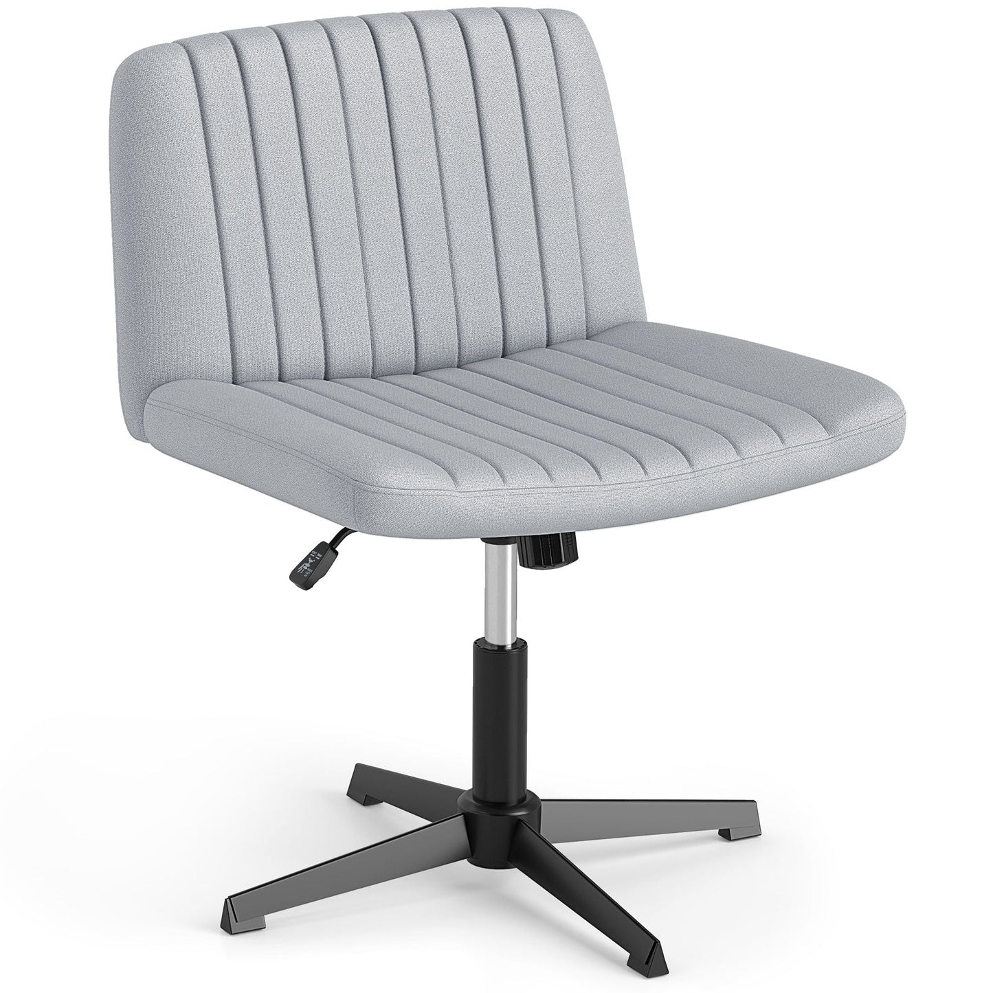 Criss Cross Chair No Wheels with Soft-Padded Wide Seat and Adjustable Height-Grey