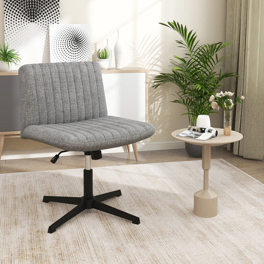 Krzesło Criss Cross Legged bez kółek, bujane o 120°, z regulacją wysokości, szare