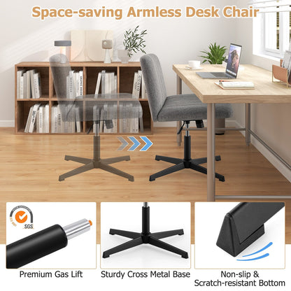 Criss Cross Legged Chair No Wheels 120° Rocking Adjustable Height-Grey