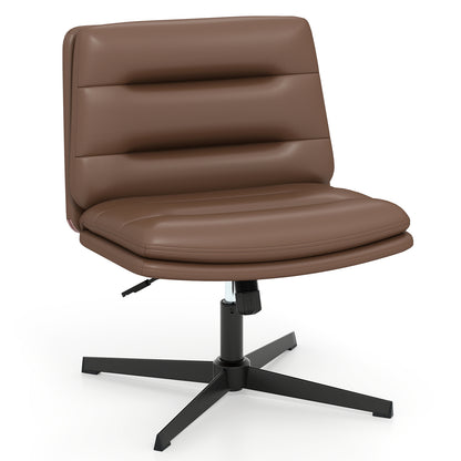 Criss Cross Legged Chair with Adjustable Height for Bedroom-Brown