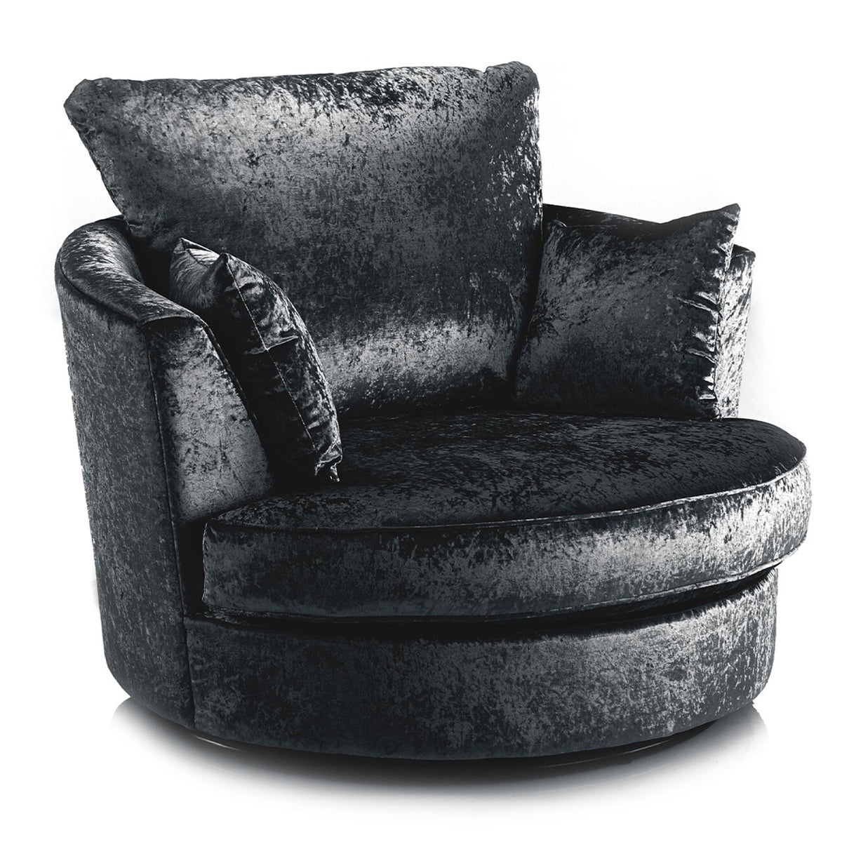 Arabia Crushed Velvet 3 Seater Sofa - Black