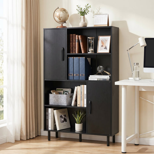 Cube Storage Cabinet with Metal Legs and Anti-topping Kits-Black