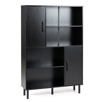 Cube Storage Cabinet with Metal Legs and Anti-topping Kits-Black