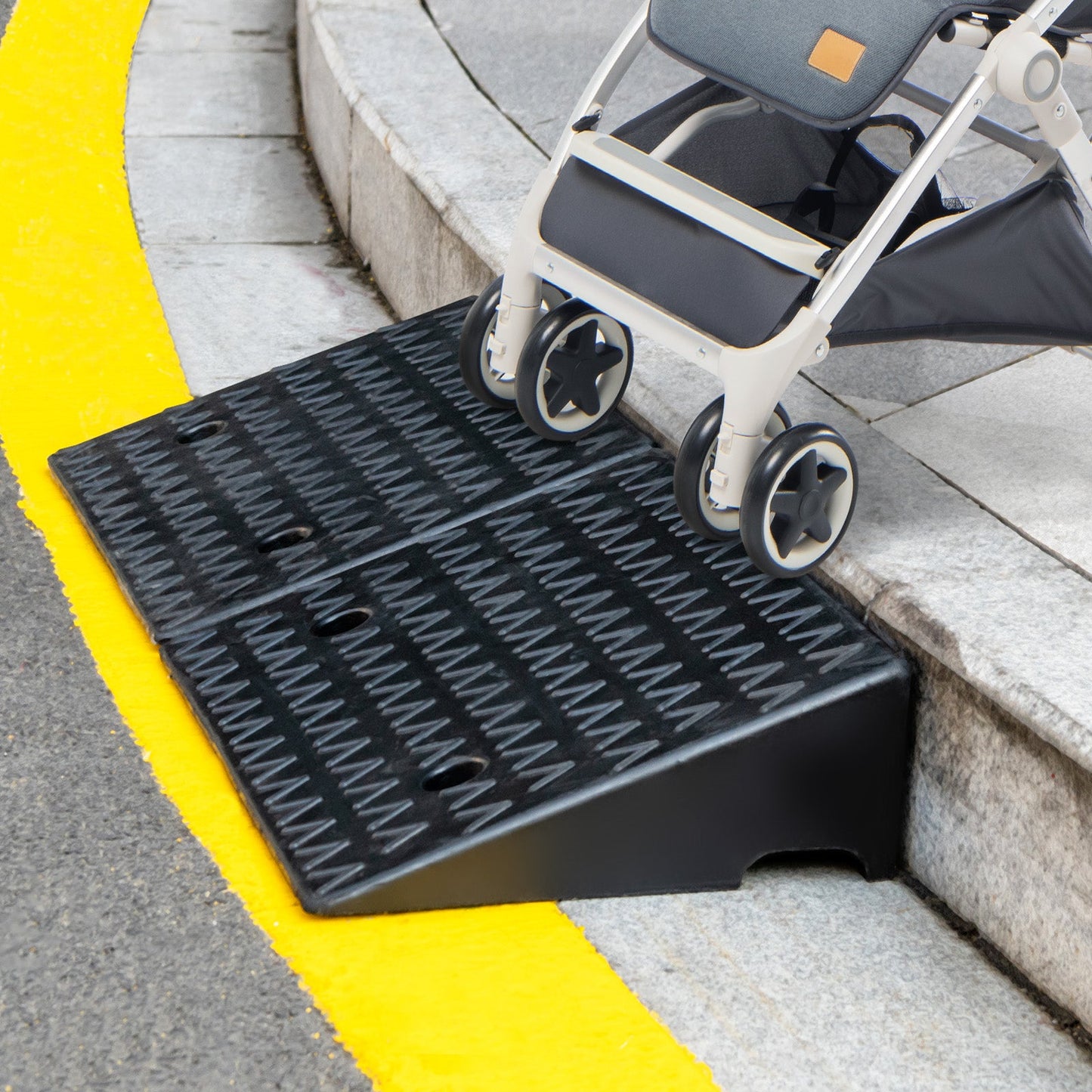 Curb Ramp 2 Pack with Predrilled Holes and 4 Expansion Bolts