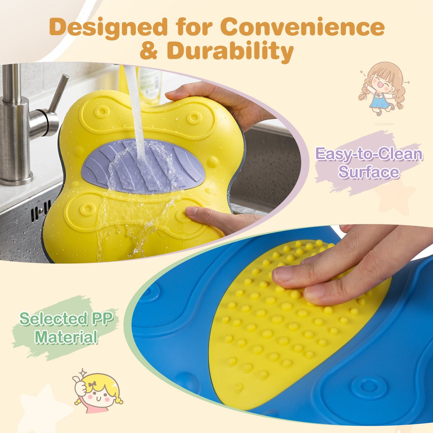 Cute Butterfly Theme 6 Pieces Stepping Stones Non-Slip Design for Ages 3+ Kids