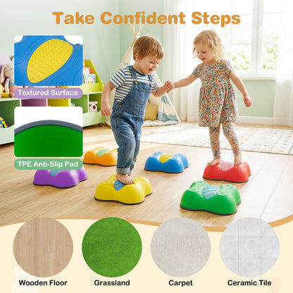 Cute Butterfly Theme 6 Pieces Stepping Stones Non-Slip Design for Ages 3+ Kids