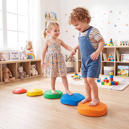 Cute Crab Theme 5 Pieces Stepping Stones Non-Slip Design for Ages 3+ Kids