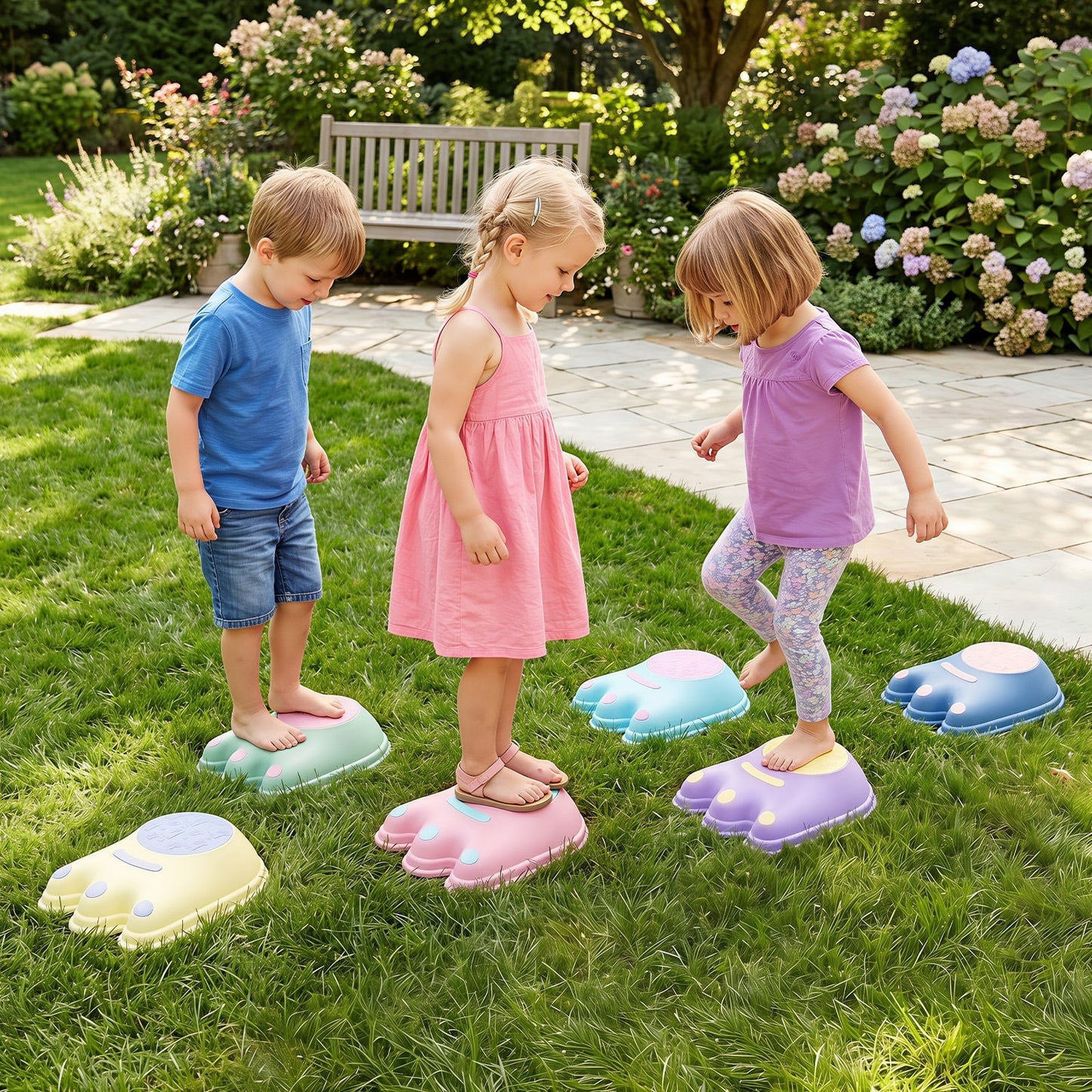 Cute Monster Theme 6 Pieces Non-Slip Design for Ages 3+ Kids