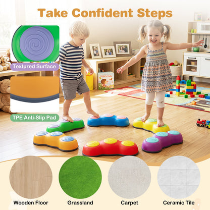 Cute Peanut Theme 5 Pieces Stepping Stones Non-Slip Design for Ages 3+ Kids