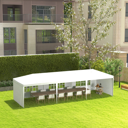 Namiot imprezowo-weselny Outsunny Garden Gazebo Marquee (9 m x 3 m) – biały