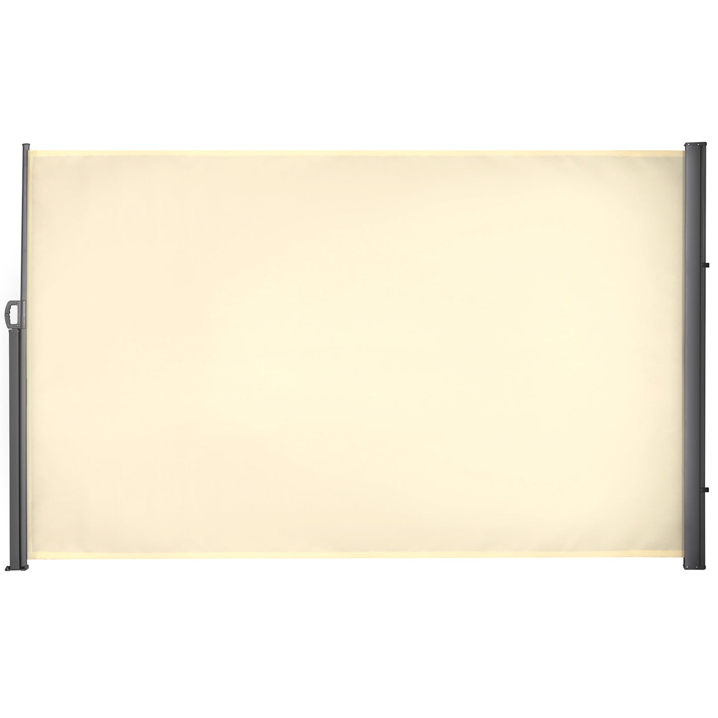 Outsunny Rozwijana markiza przeciwsłoneczna boczna Ekran ogrodzenia Patio Ogród Ściana Balkon Panel ekranowy Zewnętrzna roleta Prywatność Przegroda (3x1,8M, Kremowo-biały)