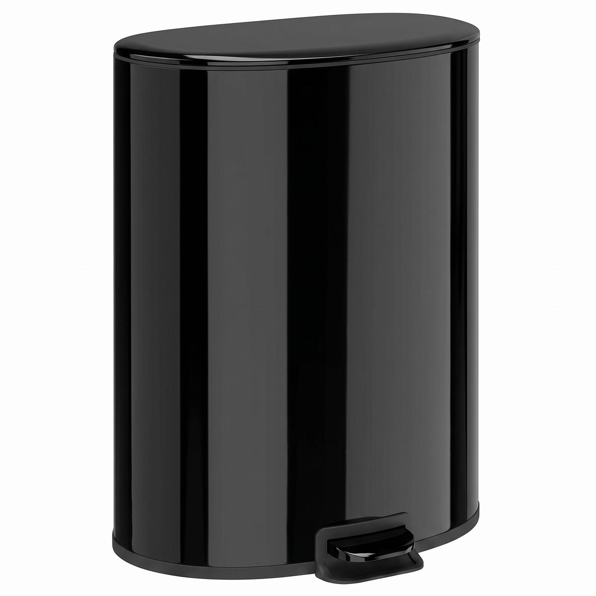HOMCOM 50L Kitchen Pedal Bin, Rubbish Bin with Soft-Close and Stay-Open Lid, Removable Inner Bucket, Black