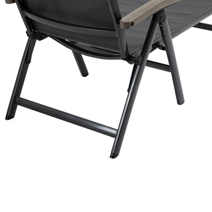 Outsunny Outdoor składany leżak, 5-pozycyjny regulowany leżak z aluminiową ramą na patio, basen i do ogrodu, szary