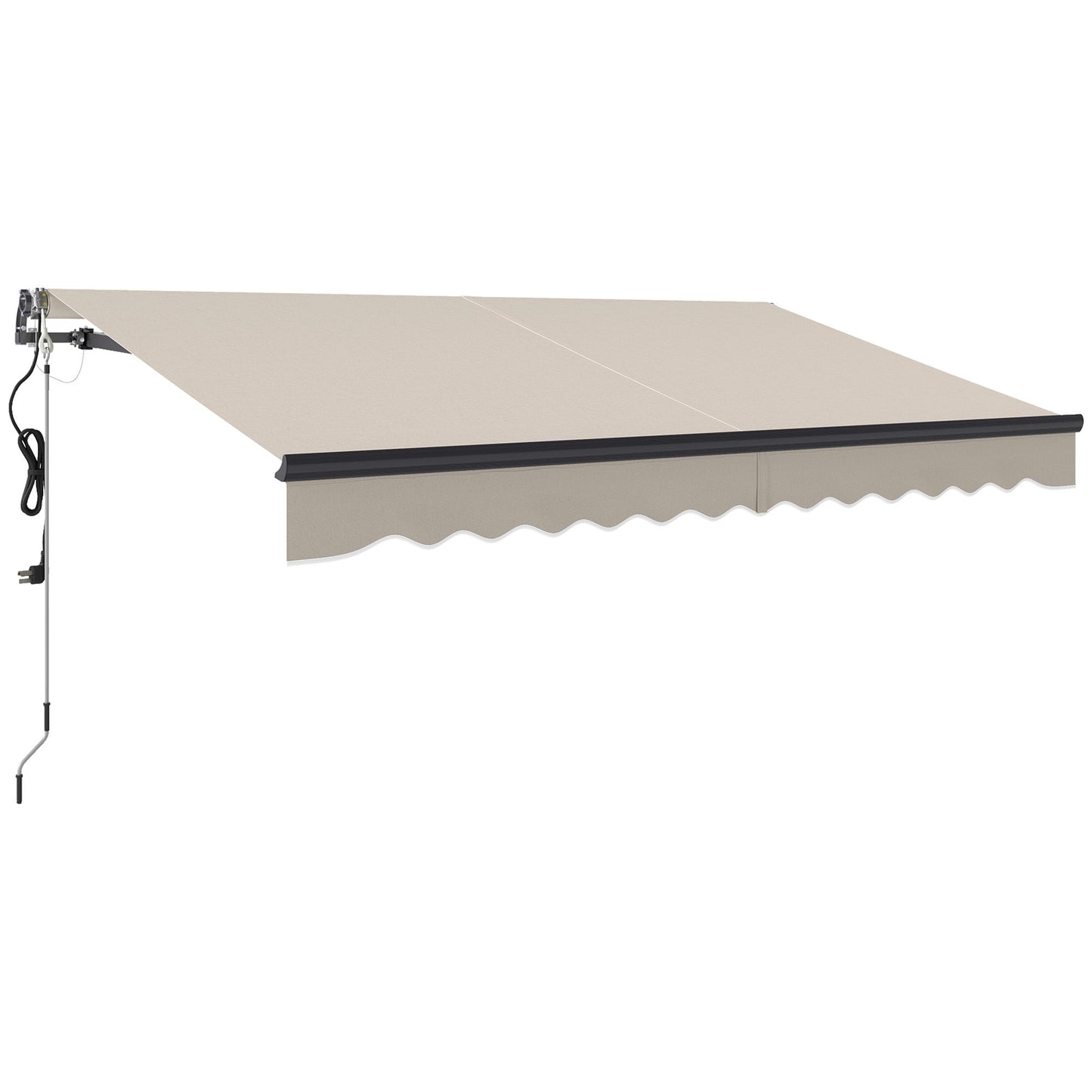 Outsunny 3.5 x 3m Electric/Manual Awning, with Remote - Beige