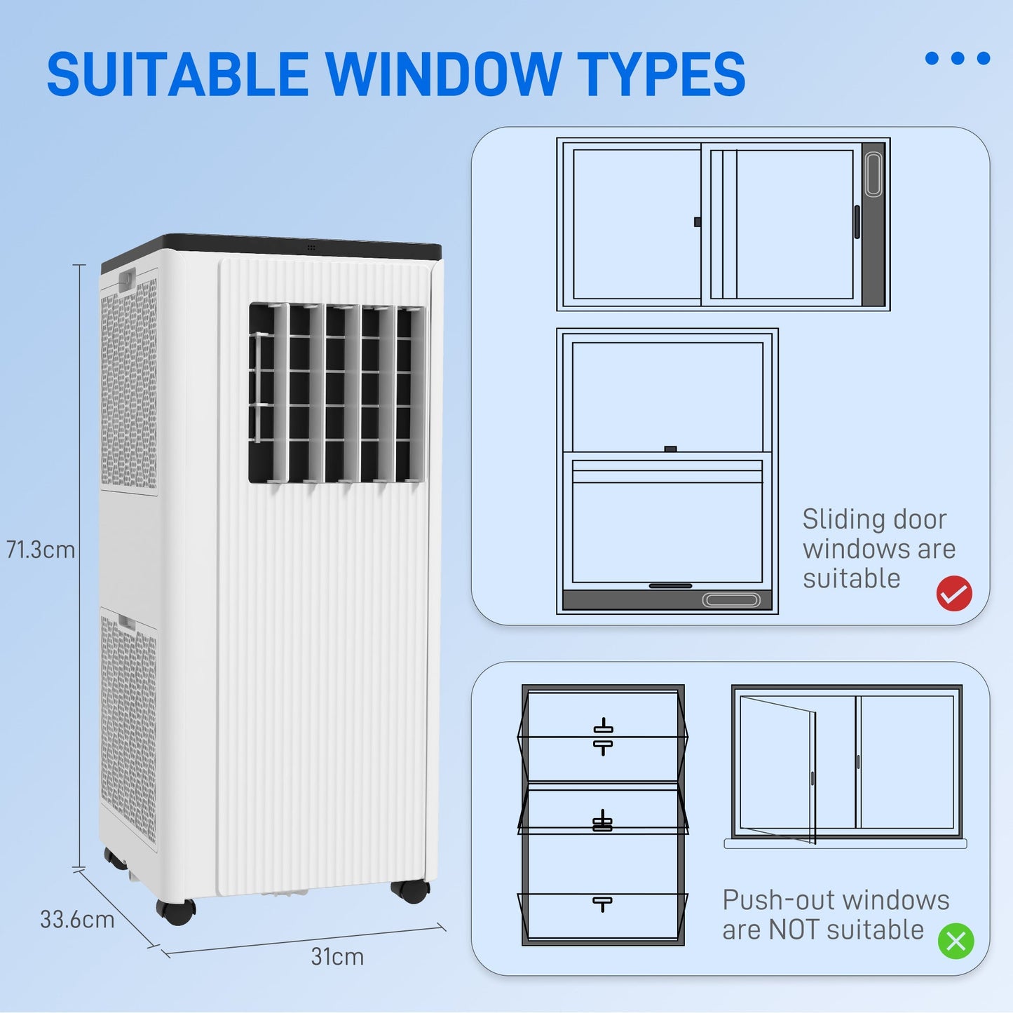 HOMCOM 9,000 BTU App-Controlled Mobile Air Conditioner, 20m2 Radius - White