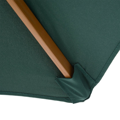 Outsunny 2.5m Wooden Garden Patio Parasol Umbrella-Dark Green