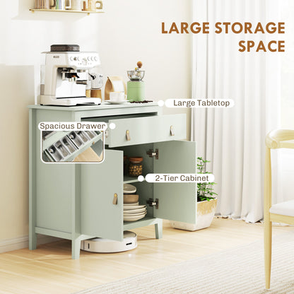 HOMCOM Farmhouse Style Sideboard - Light Green