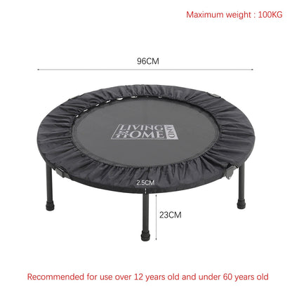 38 Inch Black Foldable Round Exercise Trampoline