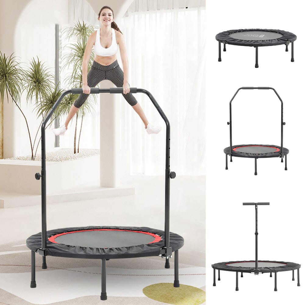 38 Inch Black Foldable Round Exercise Trampoline