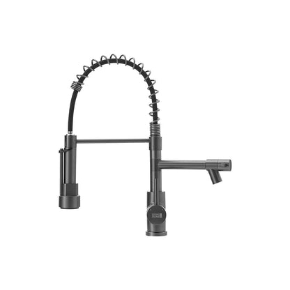 Stainless Steel Kitchen Faucet with Pull Down Spring Spout and Pot Filler